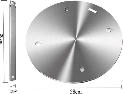11inch Heat Diffuser Plate, Grouarty Stainless Steel Cooking Induction Adapter Simmer Plate for Electric Gas Glass Cooktop Hob Ring, Induction Cooktop Converter Plate With Handle