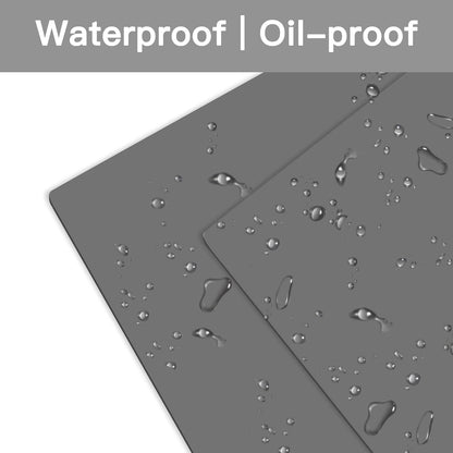 2MM Extra Thick Silicone Mats for Kitchen Counter, 23.6" x15.7" Non-Slip Waterproof Large Countertop Protector Mat, Heat Resistant Mat, Washable Silicone Craft Mat, Placemat, Baking Mat, Light Gray