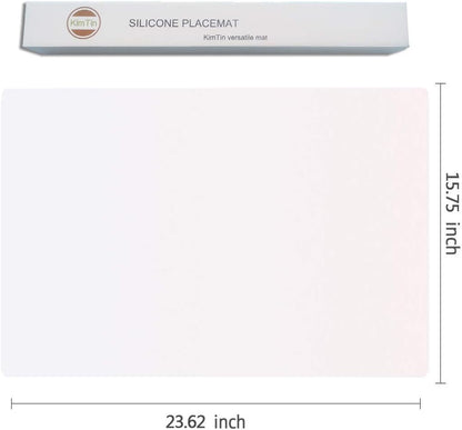 Extra Large Mulitpurpose Silicone Placemat,Countertop Protector, Kitchen Counter Mat, Table Mat, Heat Resistant, Washable, Non Slip ...… (Translucent-1PCS, 23.6X 15.8inch)