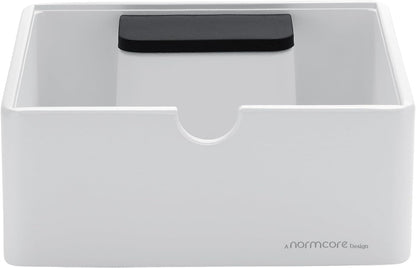 Normcore Compact Knock Box, Metal Espresso Knock Box, Heavy-Duty Knockbox, Anodized Aluminum, Espresso Accessories for Coffee Grounds, White