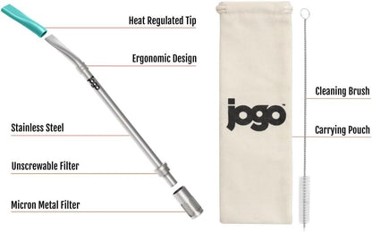 JoGo - Portable Coffee and Tea Brewing Straw - Reusable Coffee Maker Made of Stainless Steel with Single Serve Strainer - Filter Function for Hot and Cold Brew - Ideal for Coffee and Loose Leaf Teas