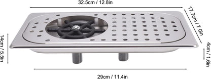 Glass Rinser Cup Washer 304 Stainless Steel Drain Drip Tray Hose Washing Equipment Coffee Shop Bar Glass Sink Rinser (Stainless Steel Color A)
