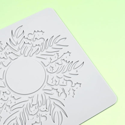 mostsom Silicone Mold 3D Hollow Out Lace Mold Lace Cake Silicone Baking Mold Wreath Design Flower and Leave Lace Mat Fondant Decorating Tool (L_ Flower Wreath)