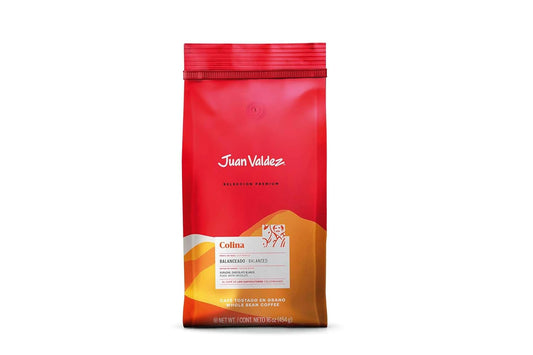 Juan Valdez Colina Whole Bean Coffee, Balanced Roast 16 OZ - Premium Colombian Coffee - Unique “Caracolito” beans produce a coffee of balanced flavor and mild texture (Pack of 2)