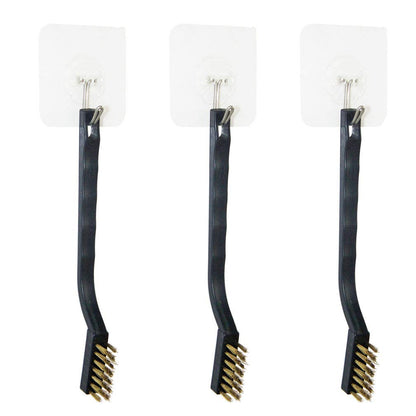 9PCS Mini Brass Brushes Set, Curved Handle Scratch Wire Toothbrush, Cleaning Welding Slag and Rust