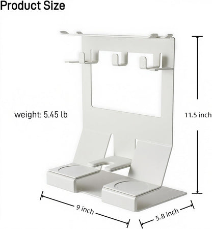 GIB Espresso Accessories Organizer Rack Tamper Holder Station, Heavy Duty Steel Stand for Coffee Distributor 51-54mm Portafilter Storage for Bar Home Office, White