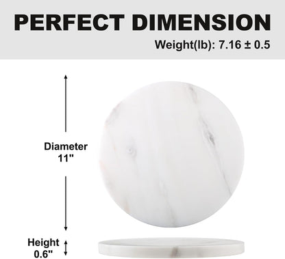 Koville African Natural Marble Cutting Board for Kitchen, 11inch Round Hand Crafted Marble Slab for Cheese, Charcuterie, Pastry Board - Wedding Gift, House Warming Gift(Namib Fantasy)