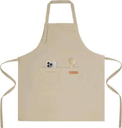 Tosewever Art Aprons for Women Painting Pottery Baking, Mens Buckle Straps Kitchen Apron with Pockets for Chef Cooking