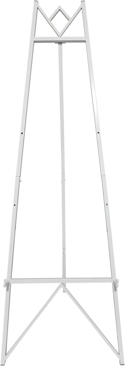 58 Inch Iron Adjustable Arts & Crafts Easels,Metal Easel Stand with Chain Support for Mirror,Floor Easels for Display Wedding Sign(White)