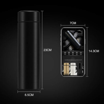 Water Bottle with LED Temperature Display,Double Walled Vacuum Insulated Water Bottle,Stainless Steel Sports AutomotiveTravel Mug,BPA-free Leak Proof Keep Cold and Keep Warm 12H