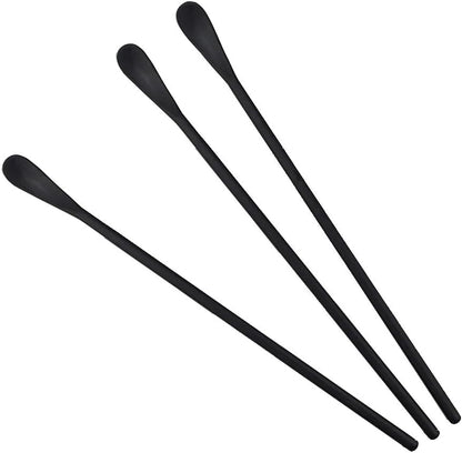 JASHII Black Matte Long Handle Spoon Cocktail Mixing Stirring Spoons Iced Tea Coffee Spoons with 8.6 inch Long Handle Brushed SUS304 Stainless Steel, 3-Piece