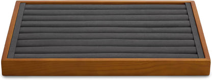 Oirlv Solid Wood Jewelry Tray Ring Earring Display Showcase Jewelry Organizer