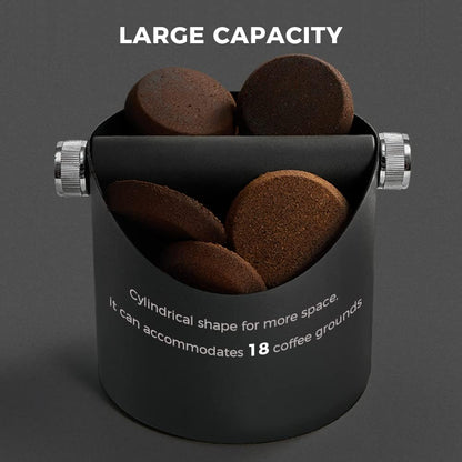 Espresso Knock Box, Large Capacity & Non-Slip Base Coffee Knock Box, Barista Tools, Espresso Machine Accessories (Gray-Small)