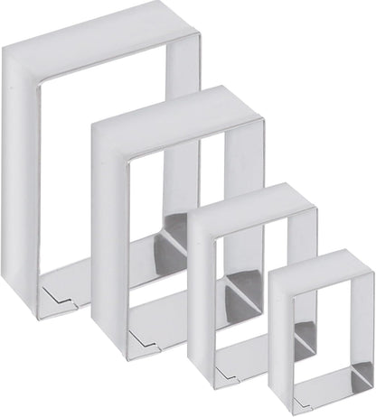 Rectangle cookie cutter ANCKNE Stainless Steel Rectangle Biscuit Molds Square Pastry Molds Fondant Cake Cookie Cutter Set 1 Inch Depth