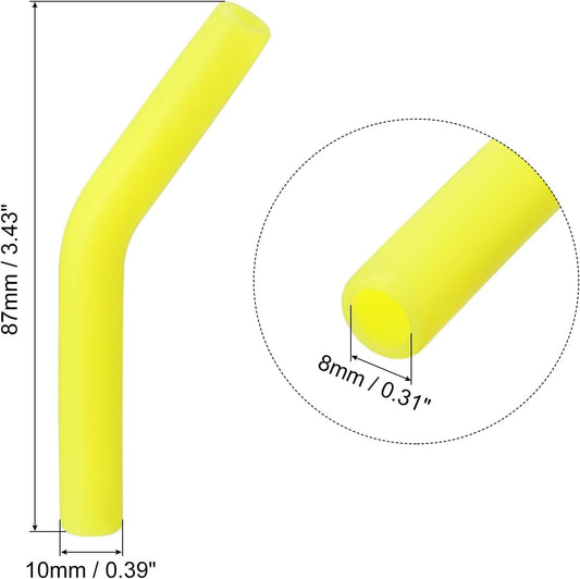 uxcell 12pcs Silicone Straw Tips, Silicone Straw Elbows Tip, Soft Reusable Metal Straw Covers Fit for 8mm/0.31" OD Stainless Steel Straws, Yellow