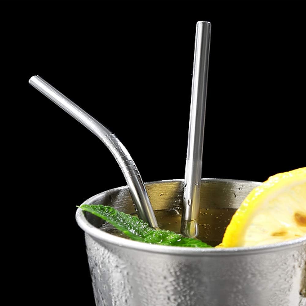 25 Piece Set Stainless Steel Straws Long 8.5 Inch Drinking Metal Straws Reusable Drinking Straws for 20 OZ (20 Straight| 5 Brushes)