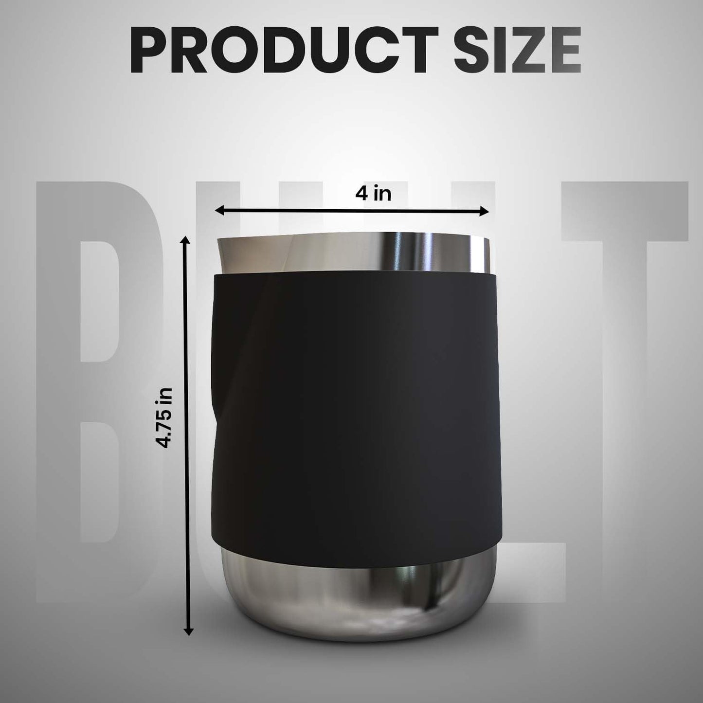 Rattleware 20 Oz Handle Free Latte Art Pitcher Stainless Steel with Rubber Grip Durable Heat Resistant Milk Frothing Pitcher for Baristas Home Cafes and Coffee Shops