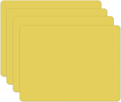 Silicone Placemats, Food-Grade Non-Slip Waterproof, Dining, Stain Resistant, Countertop Protector, Kitchen Counter Mat, Heat Resistant, Baking mat Dishwasher Safe (15.7x11.8Inch-4pack, Yellow)