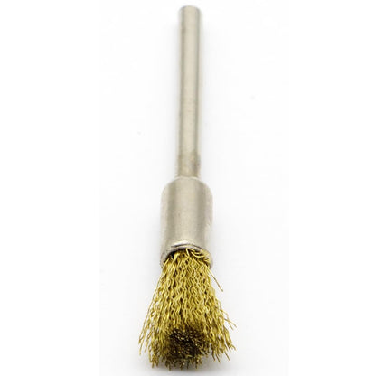 20PCS Brass Wire Brushes - Metal Rust Removal, Cleaning, and Polishing - 6mm Diameter, 1/8″ (3mm) Shaft - Removes Burrs, Dust, and Oxide Layer - Handles Rough Surfaces - Rotary Tool Accessories