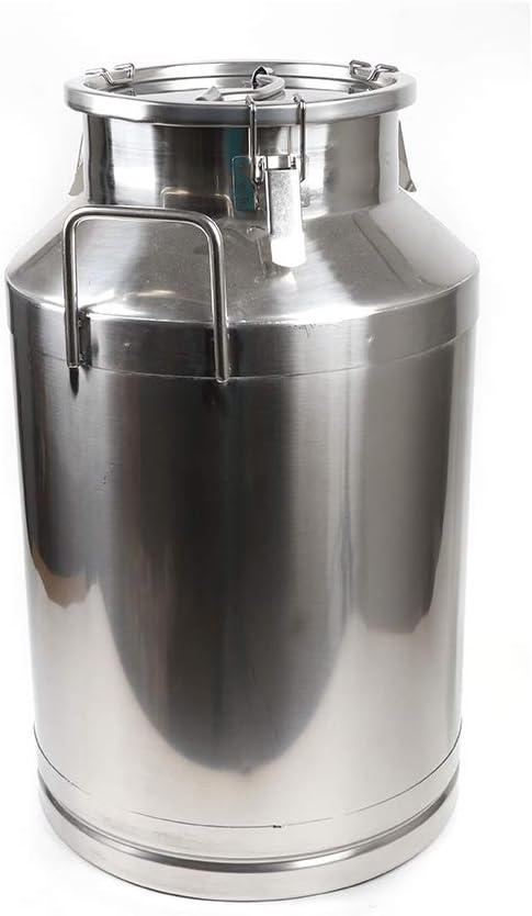 1 mm Thickened Stainless Steel Milk Can Large Liquid Container Storage,Stainless Steel Milk Bucket With Sealing Lid and Carry Handle,for Wine, Oil Storage Transport (60L/15.9 Gal)