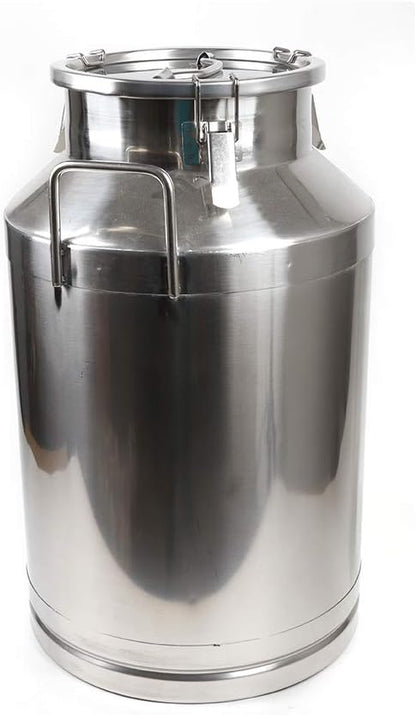 1 mm Thickened Stainless Steel Milk Can Large Liquid Container Storage,Stainless Steel Milk Bucket With Sealing Lid and Carry Handle,for Wine, Oil Storage Transport (60L/15.9 Gal)