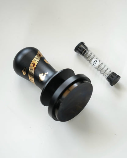 MHW-3BOMBER 58.35mm Espresso Tamper New Year Edition Snake Pattern - 3 Spring Loaded Coffee Tamper with Sound Feedback - Barista Tamper Tool with Ergonomic Handle Flat Base T6069FS-OS