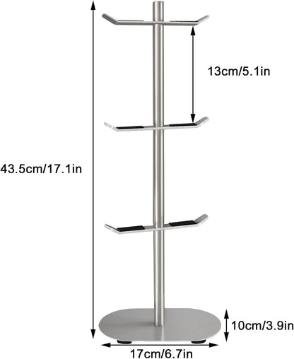 Mug Holder Tree, Coffee Cup Holder with 6 Hooks, Coffee Mug Rack, Metal Mug Tree for Counter, Mug Holder Stand Coffee Mug Hanger(Brushed Nickel)