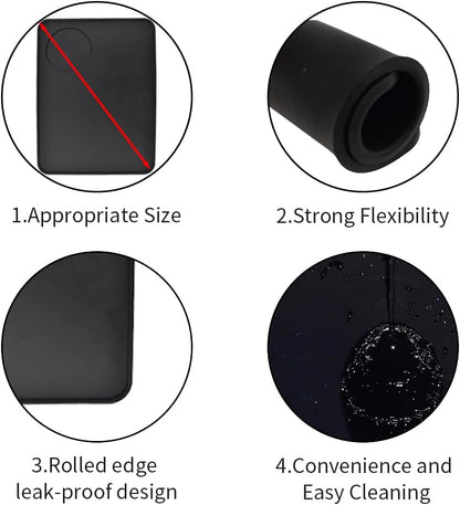 Non-Slip Silicone Espresso Coffee Tamper Mat 5.9x7.87inch Coffee Powder Pad Coffee Press Counter Mat Espresso Machine Tamp Mat Tamping Mat for Barista Tools and Accessories (Black）