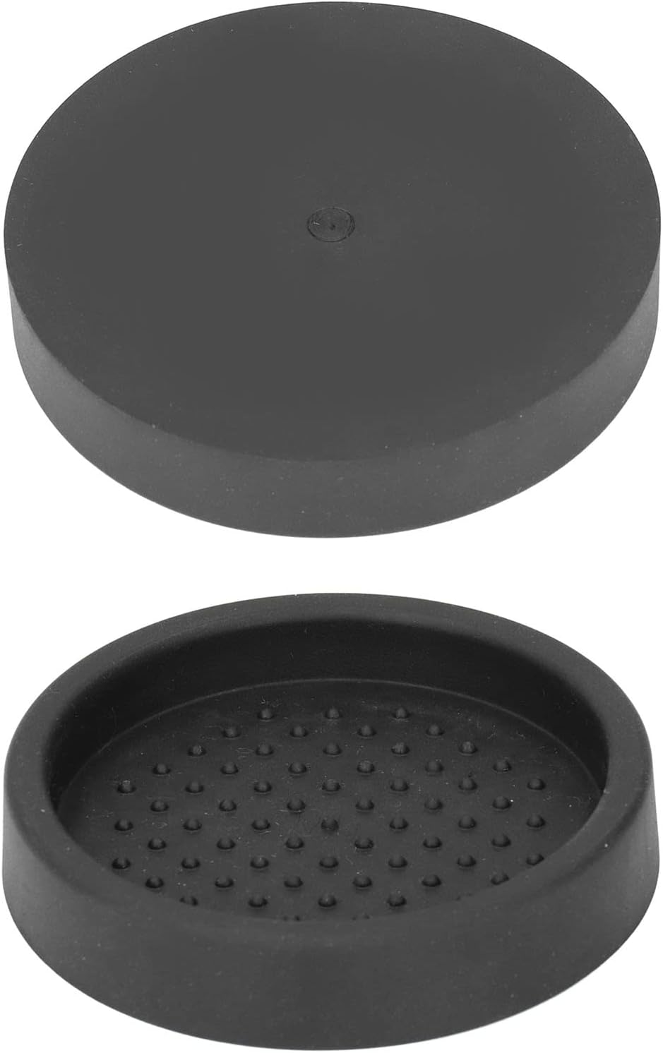 Tamper Mat, 3in Food Grade Silicone Coffee Tamper Mat Compact Anti Slip Round Single Hole Coffee Powder Pressing Pad for Cafe Household(Black)