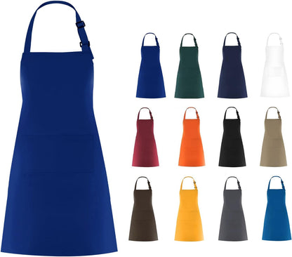 Cotton Blend Waterproof Apron With 2 Pockets for Women Men - Cooking Kitchen Chef Arpon BBQ Work Painting - (1 Pack)