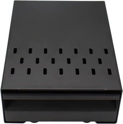 Espresso Knock Box Drawer, Stainless Steel Coffee Ground Container with Removable Rubber Knocking Bar, 9.84 x 7.08 x 3.34 inch (Black)