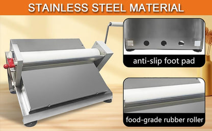 Manual Fondant Dough Sheeter, 16 inch Pastry Dough Roller, Croissant Baking Presser