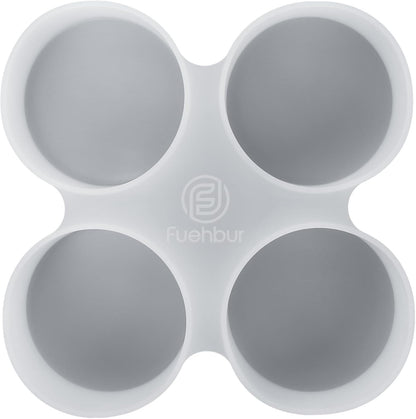 【300+ Design Optional】 Fuehbur 4 inch 4-Circles Car Freshie Mold, Four-Circle Round in 4 Cavity Silicone Soap Resin Molds, Super-Large Mould