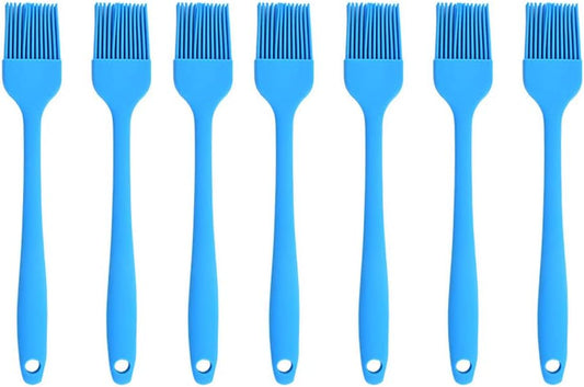Silicone brush, Oil Brush for BBQ Kitchen Cooking Baking and Grilling (7 PCS,blue)