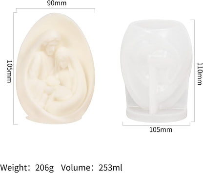 Nativity Scene Candle Mold - Resin Casting Silicone Molds for Home Decor & Candle Making Wave Spiral Mold