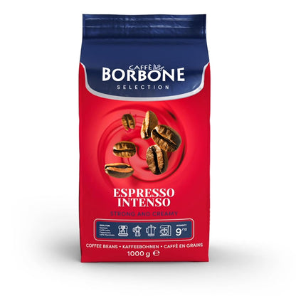 Caffe Borbone Whole Bean Coffee, Medium Roast Robusta Blend, Espresso Intenso, Strong and Creamy Italian Coffee, 2.2 lb Bag