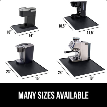GORILLA GRIP Silicone Coffee Mat, Espresso Drink Bar Station Accessories, Use Under Machine, Waterproof Heat Resistant Multi-Use Dish Drying Mats, Stays in Place, Kitchen Home Decor, 11.5x18.5, Black