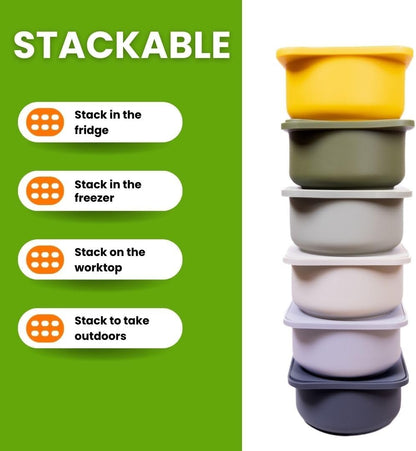 Babadoh Pizza Dough Proofing Silicone Containers with Lids | Pizza Making Accessories | The Perfect Pizza | Set of 3 | Multi Bright (1 Berry, 1 Orange, 1 Lime) | Original Size (make 12" Pizzas)