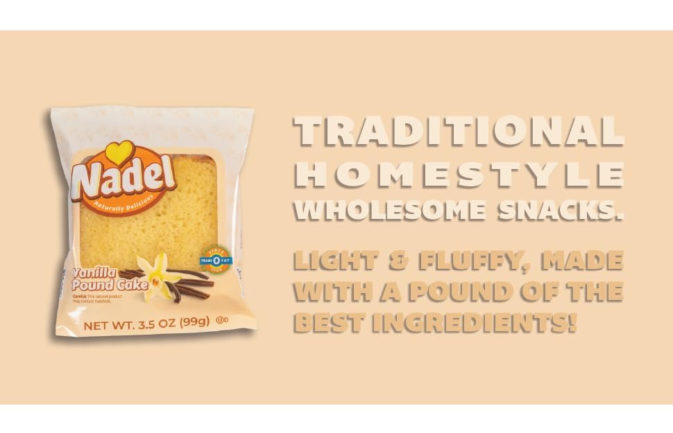 Nadel - Naturally Delicious Sweet Breads Variety Pack (Banana Chocolate Chip, Vanilla Pound Cake, Apple Spice, Pumpkin Spice). (8 Pack, 2 Breads Per Flavor)
