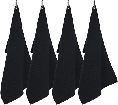 watchget Barista Towels 4 Pack - Espresso Machine Microfiber Cloth Set, 12"x20", Professional Coffee Towels for Barista Coffee Bar Espresso Microfiber Cloth Set Espresso Rag, Black