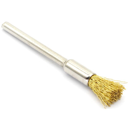 45-Piece Brass Wire Brush Set - Metal Rust Removal, Polishing, Cleaning - 1/8″ (3mm) Shaft - Removes Burrs, Dust, and Oxide Layer - Handles Rough Surfaces - Rotary Tool Accessories