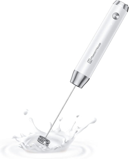 Maestri House Rechargeable Milk Frother, LunaFro NS Handheld Electric Foam Maker Waterproof Detachable Stainless Steel Whisk Drink Mixer Foamer for Lattes, Cappuccino, No Stand
