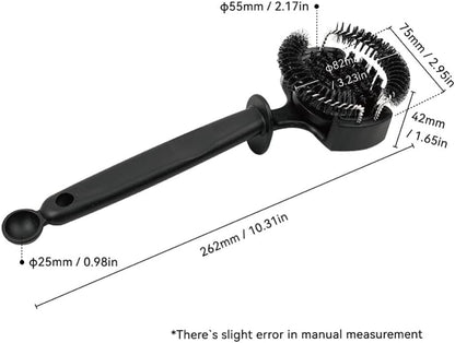 Coffee Machine Cleaning Brush, Espresso Group Head Cleaner, Upgrade Large Nylon Brushes with Long Handle & Spoon, Home Cleaning Tool(Black)