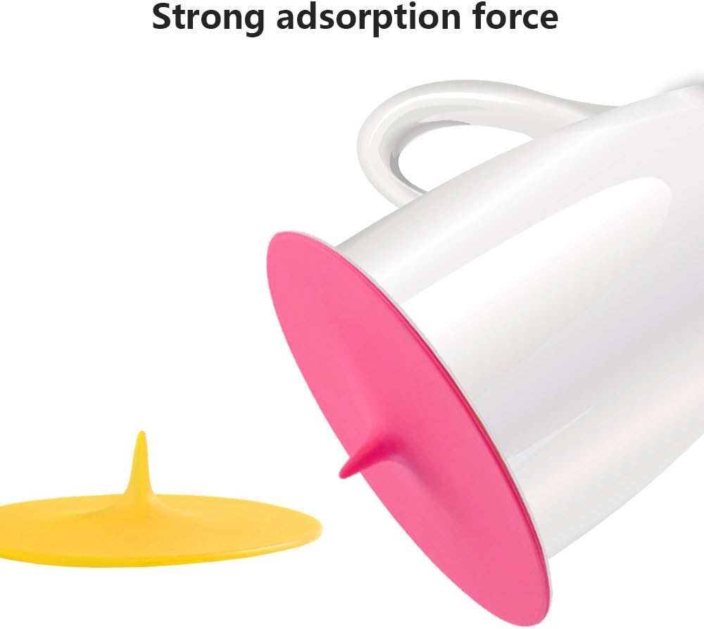 Silicone Cup Covers (Set of 4) ， Multicolored Silicone Lids for Mugs, Cups, Tea Pots,Flexible Mug Covers，Hot Cup Lids for Coffee & Tea