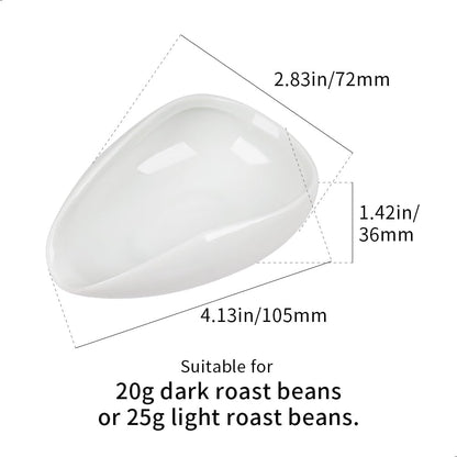 watchget Ceramic Coffee Dosing Cup & Tea Storage Tray, Single Dose Measuring Container for Coffee Beans & Loose Leaf Tea Dosing Vessel, White