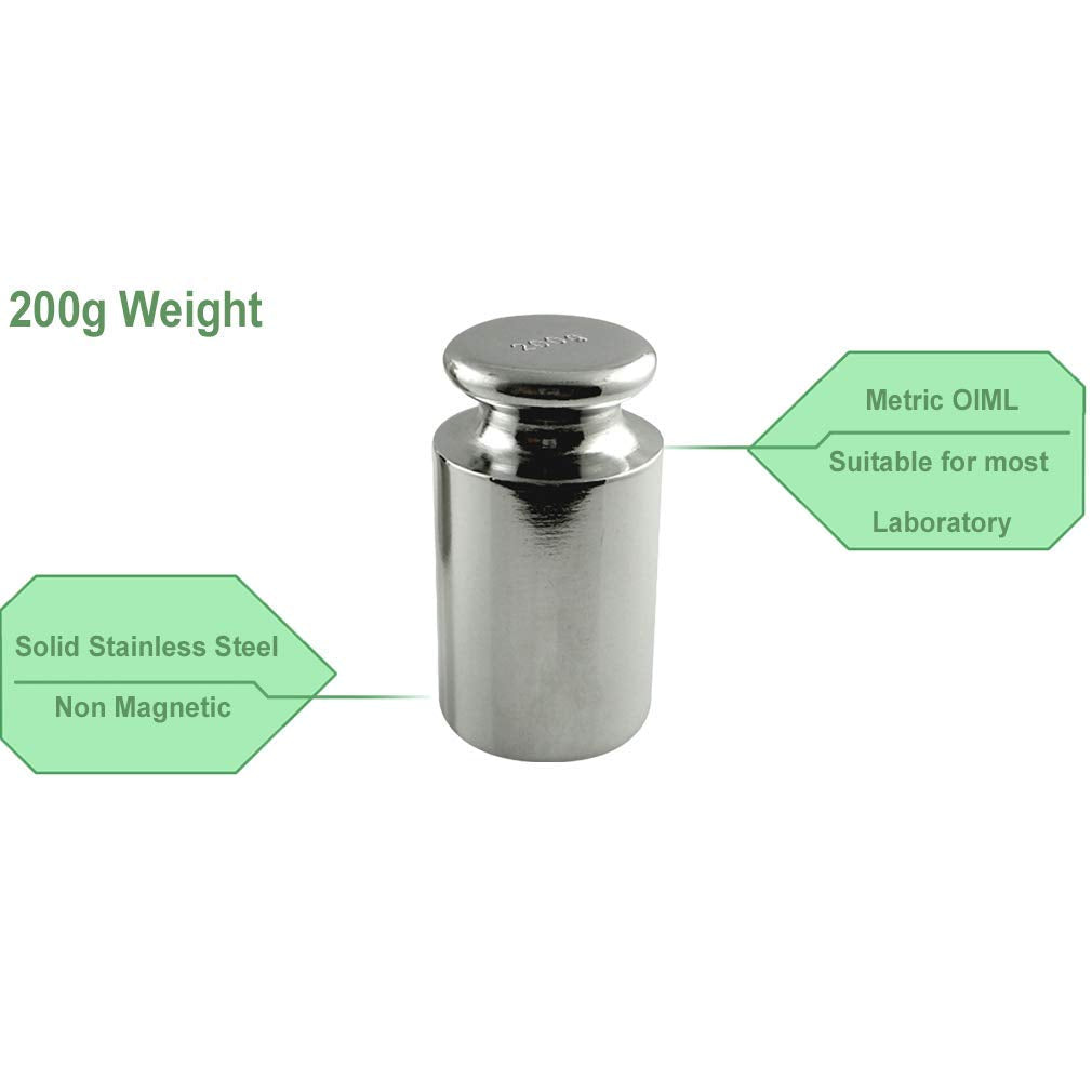 American Weigh Scales Calibration Weight for AWS Digital Scale, Carbon Steel, Solid Stainless Steel Chrome Finish, 200G (200WGT)