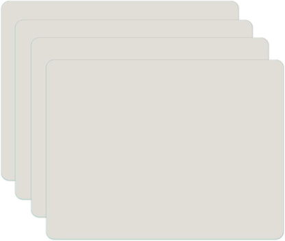Silicone Placemats, Food-Grade Non-Slip Waterproof, Dining, Stain Resistant, Countertop Protector, Kitchen Counter Mat, Heat Resistant, Baking mat Dishwasher Safe (15.7x11.8Inch-4pack, White Gray)