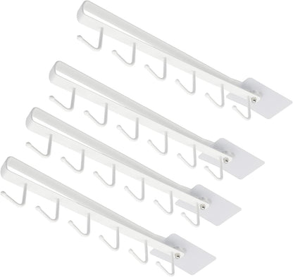 eywlwaar Mug Cups Cabinet Mug Hooks Kitchen Storage Hanging Hooks (4 Pack-White)