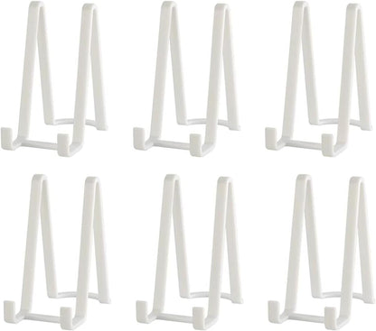 Plate Stands for Display - Plastic Easel Stand Plate Holder Display Stand Picture Frame Stand for Pictures | Photo|Decorative Plate |Dish | Tabletop Art - 6 inch-White