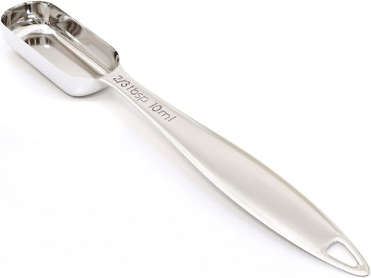 1PCS 2/3Tablespoon (2tsp, 10ml) Single Measuring Spoon, Individual Stainless Steel Long Handle Measure Teaspoon Only
